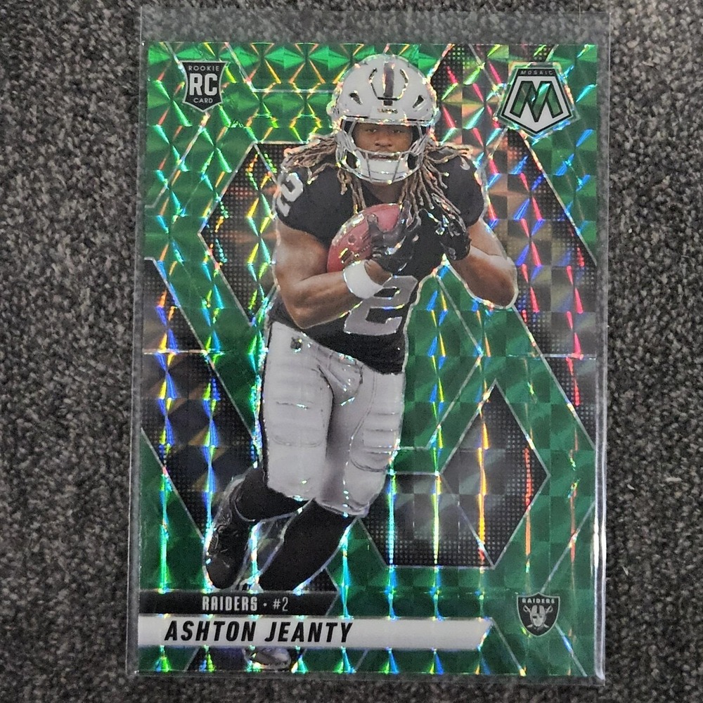2025 Panini Mosaic #345 Ashton Jeanty Mosaic Green Las Vegas Raiders